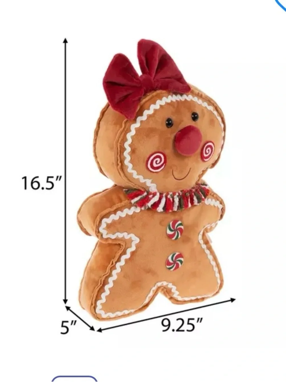 🆕- Set of 2 Gingerbread Mr. & Mrs. Christmas Plush Pillows